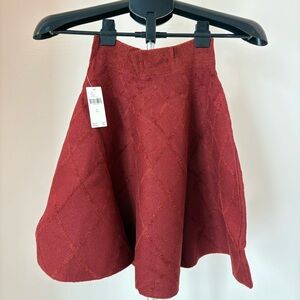 Anthropologie Textured Red Mini Skirt